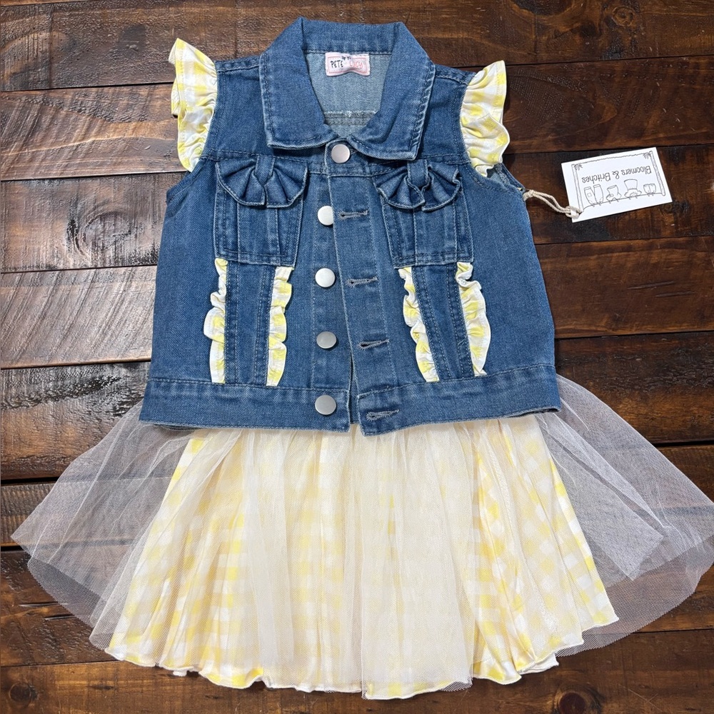 Denim and Yellow Kids Matching Set